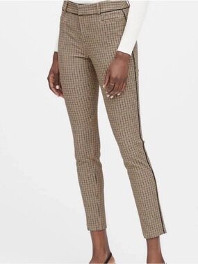 Banana Republic Sloan Plaid Ankle Pants - Brown